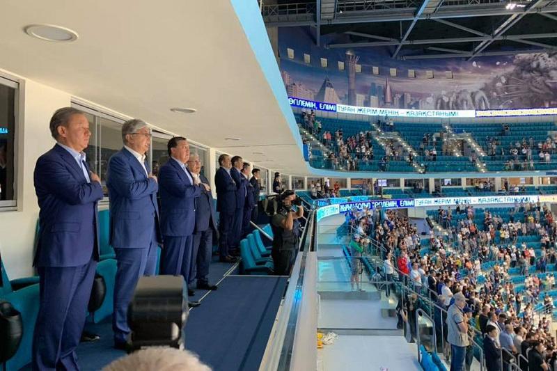 Президент  ҚР Президентінің хоккейден мерейтойлық кубогының ашылу салтанатына қатысты